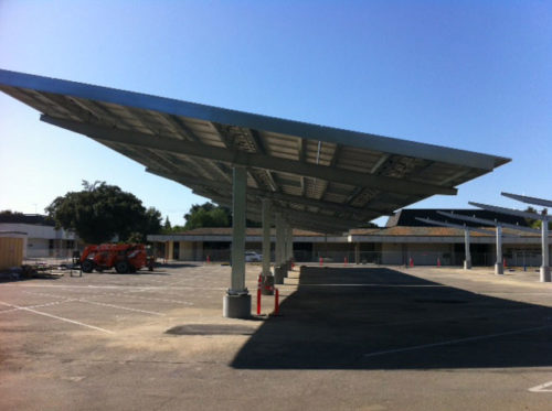Kern High CarPorT Solar Structure project in parking lot