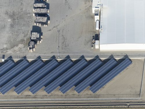 Solar GroundMounts Solar Structure aerial view for farmland