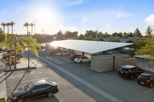 standard double cantilever solar covered parking at Imbibe Wines