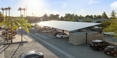 standard double cantilever solar covered parking at Imbibe Wines